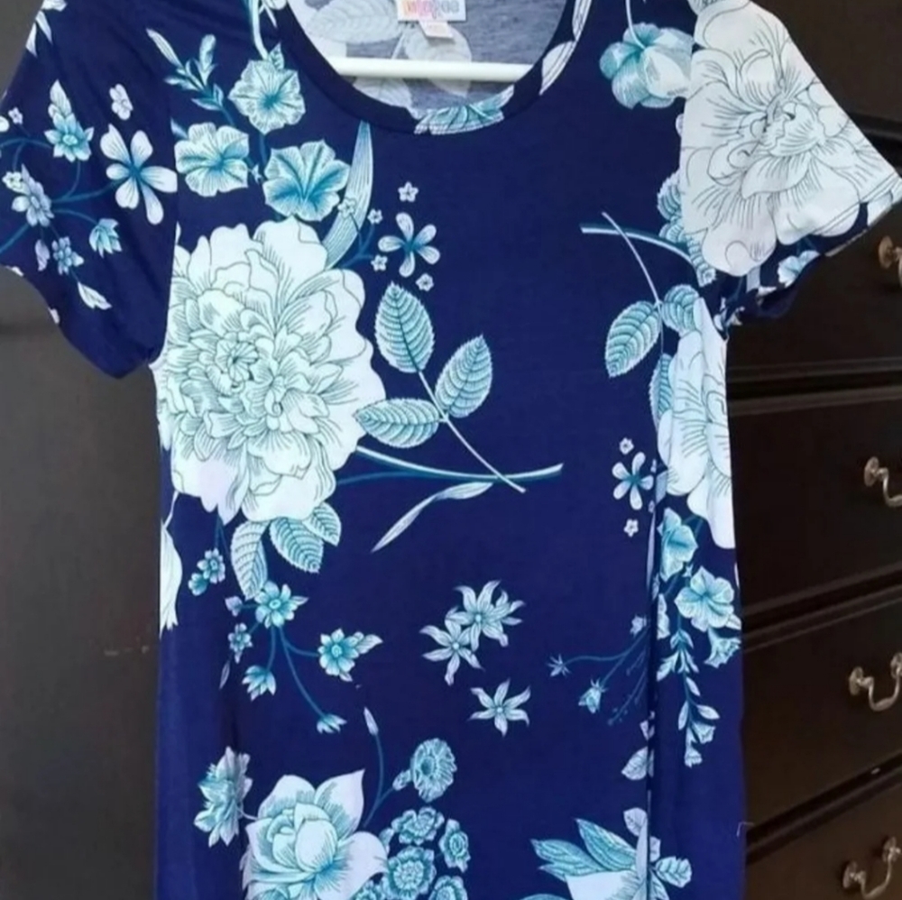 NWOT Lularoe XXS Blue Floral Jessie Dress